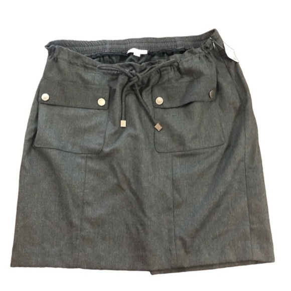 NWT⭐️ A PEA IN‎ THE POD maternity GRAY WOOL blend SKIRT M business work casual - Picture 1 of 12